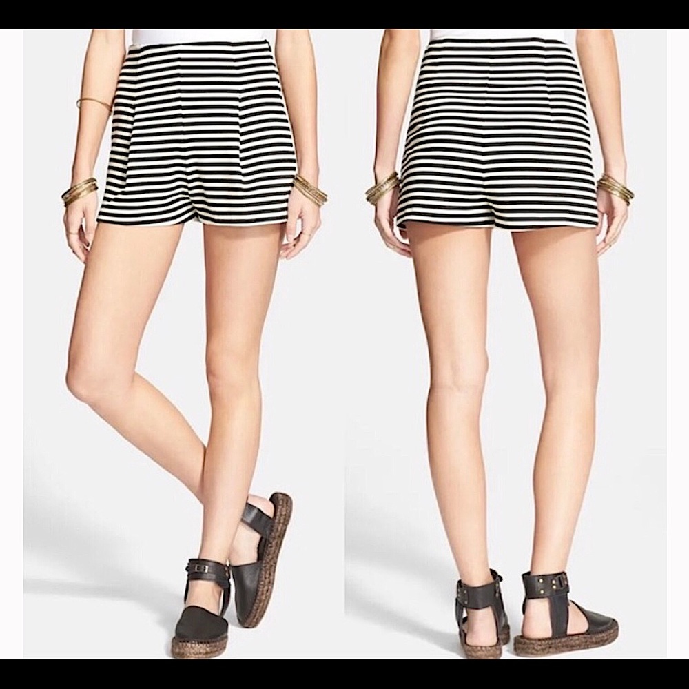 FREE PEOPLE Stripe Ponte Shorts - Picture 4 of 11